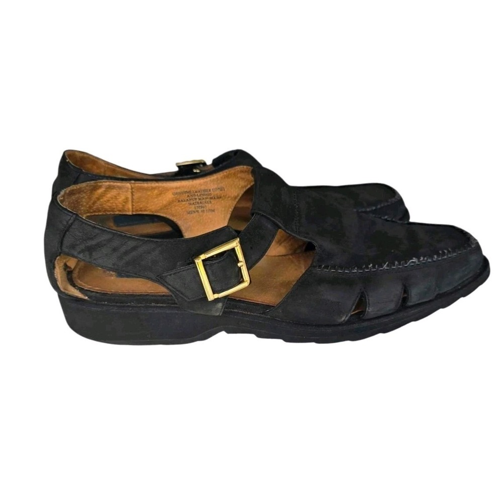 Giorgio Brutini  Mens Leather Sandals Size 10.5 Sandals Black 170961‎